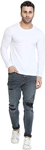 Image of LAZYCHUNKS Men's Cotton Full Sleeve T-Shirt | Round Neck Men's Tshirt