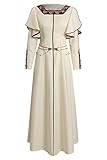 Chahouk Women's Young Rhaenyra Targaryen Costume Waist Chain White Long Dress Suit Medieval Princess Cosplay Costume Robe