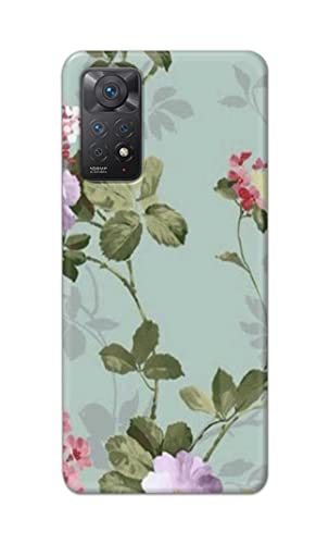 Image of Printed Hard Back Cover Case for Mi Redmi Note 11 Pro 4G | 5G Back Cover (Floral Painting) -702