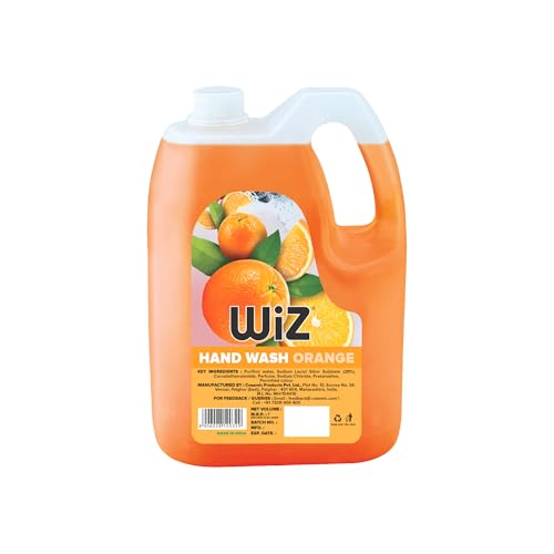 Wiz Orange Handwash Liquid Soap Refill Can 5L | Citrus Fresh Hand Wash for Soft Hands | Germ Protection with pH Balanced & Moisturizing Formula | Gentle Everyday Hand Care