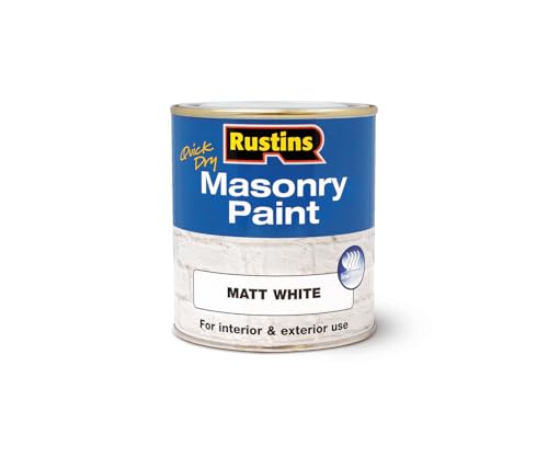 RUSTINS Masonry Paint, White, 500 ml (Pack of 1)