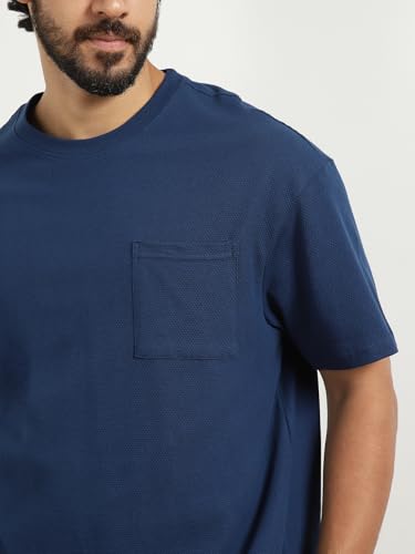 Image of NOBERO Men Cotton Blend Solid Co-ord Sets