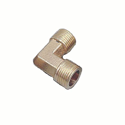 Qinlu-Brass Connector Hose Fitting Brass Tube Fitting Adapter 90 Degree 1/8