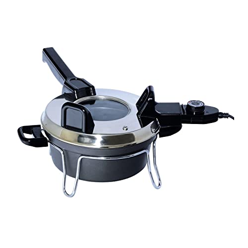 Total Chef Czech Cooker The Ultimate Electric Oven with Adjustable Thermostat Versatile Cooking Options Efficient Heating Non-Stick Pot Portable Design and Heat-Safe Stands