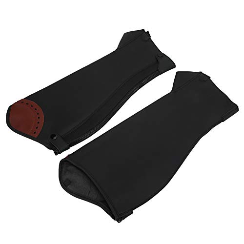 2Pcs Horse Riding Half Chaps,Leather Equestrian Leggings Leg Guard Protector for Adults (M)