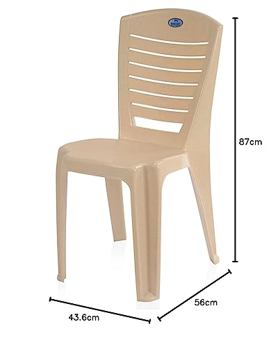 Image of Nilkamal CHR4025 Plastic Mid Back with Arm Chair | Chairs for Home| Dining Room| Bedroom| Kitchen| Living Room| Office - Outdoor - Garden | Dust Free |100% Polypropylene Stackable Chairs | Set of 2