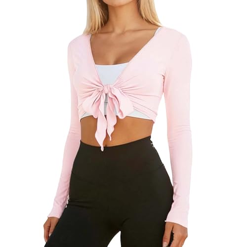 Women's Cardigans Lightweight Tie Front Long Sleeve Bolero Shrugs - image 1