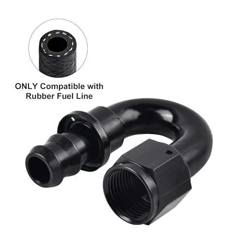 Image of EVIL ENERGY 12AN 180 Degree Push Lock Hose Fitting End Black