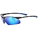 uvex sportstyle 223, occhiali sportivi unisex, specchiato, comfort senza pressione e tenuta perfetta, black/blue, one size
