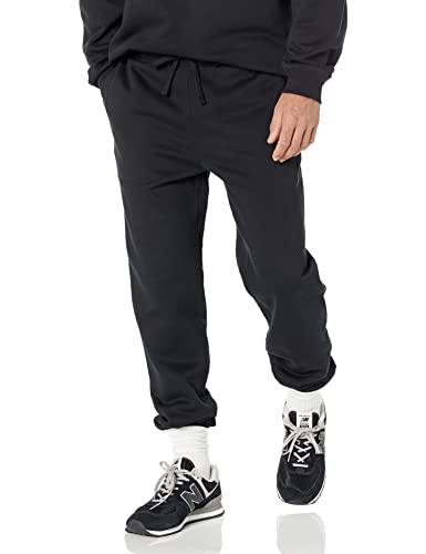 Amazon Essentials Mens Relaxed-Fit Closed-Bottom Sweatpants Black X-Large
