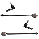 TRQ Inner and Outer Tie Rod Set 4 Piece Compatible with 2013-2018 Ram 1500; 2019-2022 Ram 1500 Classic