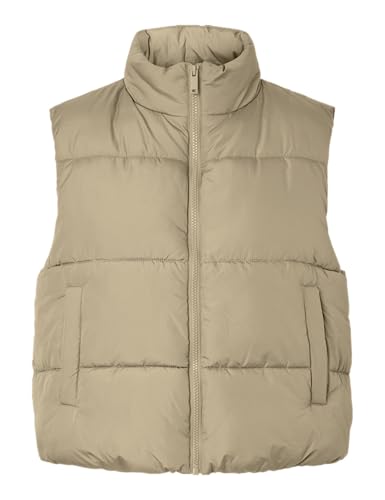Gilet bouffant court femme veste sans manche doudoune légère mode mi-saison