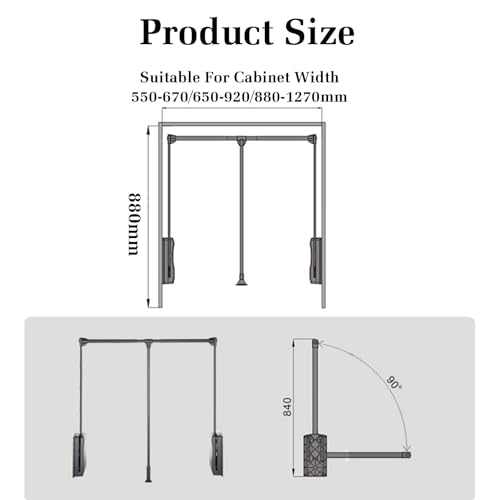 Cintre robuste pour la garde-robe LWX extensible pour optimiser la hauteur