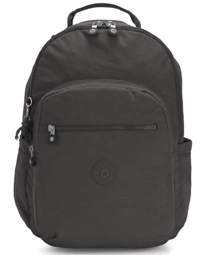 Kipling Mochila feminina para laptop Seoul, Mochila para laptop de 15 polegadas Seoul, Cinza noturno Rm, 13.75'L x 17.25'H x 8'D