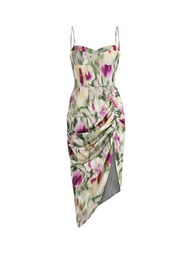 Amazon.com: CIDER Illusion Ruched Midi Dress: Multicolor, XS : Clothing,  Shoes & Jewelry