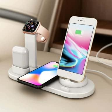 Wireless Charger Stand, 4 in 1 Wireless Charging Station Dock for Apple Watch, AirPods, iPhone Series 13/13Pro/ /12/11/Max/, Compatible for Samsung Galaxy Watch 4/3 Active 2/1 Galaxy S22/S21/S20/ Buds