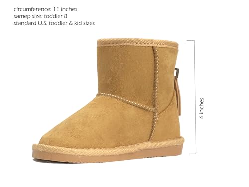 Image of REDVOLUTION Kids Boots Toddler Girls Cute 2 Buttons || Rhinestone Faux Fur Suede Knitting Shoe