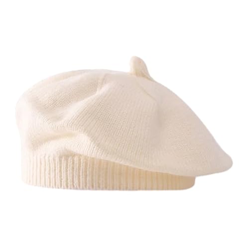 Ayuduots Boina francesa de malha para crianças dos 1 aos 4 anos, cor caramelo, ideal para o outono e inverno., Bege, Tamanho único