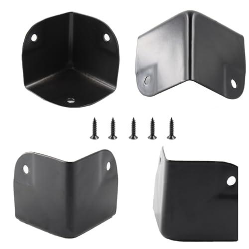 Image of 16Pcs 1.38 inch Metal Corner Protectors Box Corner Edge Guard Black Edge Guard Edge Protector Metal Cabinet Edge Cover