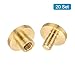 PATIKIL Chicago Screws, 20Pcs 3mmx4mm Brass Chicago Screw Phillips Binding Post Screw Rivets for Leather Belt Scrapbook Photo Albums, Brass