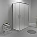 Cabina Box Doccia 3 lati Porta Scorrevole 70x90x70 Cristallo Opaco