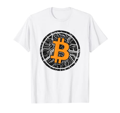 Bitcoin, Cripto Valuta, BTC, Blockchain, Logo Bitcoin Maglietta
