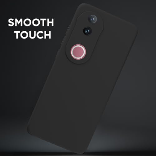 Image of Outlouders Back Cover for iQOO Z10R 5G / Vivo V50 5G / V50e 5G / Vivo T4R 5G | Camera Protection | Durable Soft Matte Silicone Bumper Case (Black)