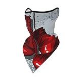 Hnnkloy Guantes de boxeo rojos,Cubrebocas suave, braga de cuello, media máscara, bufanda, mascarilla deportiva
