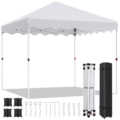 Carpa Plegable 3x3,Cenador Carpa Jardin Pop-up,Carpa para Fiestas con Oxford 420D,Gazebo Jardín Plegable,Altura Ajustable,Pabellón de Jardín,Impermeable,Protección UV 50+,para Camping,Blanco Claro