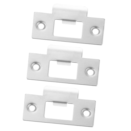 Angoily Juego de 3 Placas de Refuerzo para Puertas Acero Inoxidable Placas de Cierre y Cubierta para Orificios Kit de Reparación Resistente para Uso Residencial y Comercial