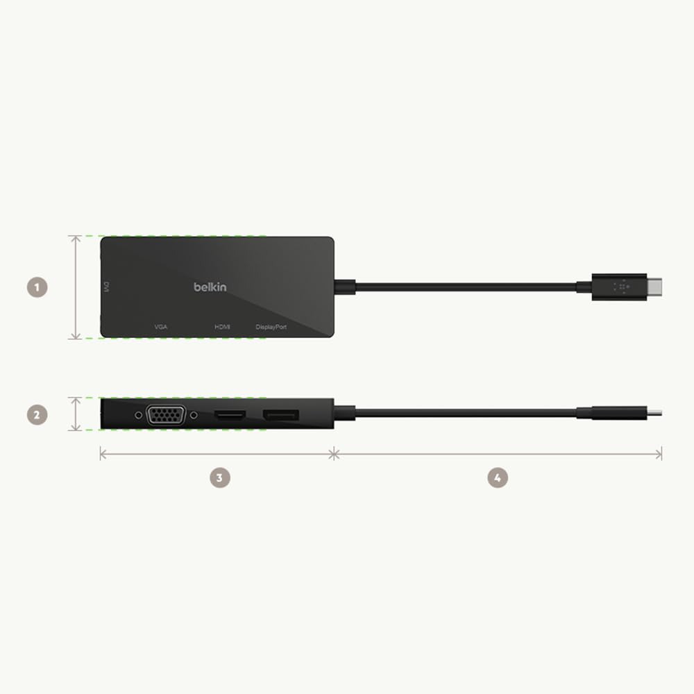 USB-C Video Adapter (HDMI, VGA, DVI, DISPLAYPORT), BLK