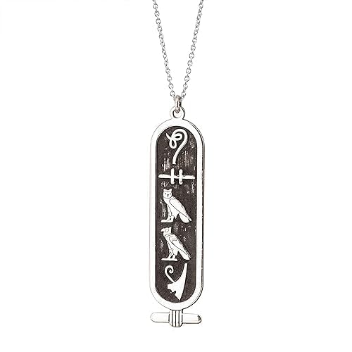 Hieroglyphe Silber Halskette, ägyptische Alphabet Silber Halskette. Benutzerdefinierte ägyptische Alphabet personalisierte Halskette. Ägypten Custom Silber Halskette.