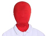 Adult Unisex Lycra Spandex Zentai Mask Full Head Cover Hood (Red)