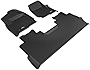 3D MAXpider All-Weather Floor Mats for Ford F-250 / F-350 / F-450 SuperCrew 2017-2022 (1st Row Bench Seat) Custom Fit Car Floor Liners, Kagu Series (1st & 2nd Row, Black)