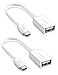 UGREEN Micro USB to USB, Micro USB 2.0 OTG Cable 2 Pack On The Go Adapter Micro USB Male to USB Female for Samsung S7 S6 Edge S4 S3, LG G4, DJI Spark Mavic Remote Controller, Android Tablets (White)