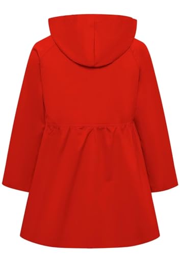 Image of Betusline Girl's Single Breasted Trench Coat Hooded Dress Coat Outerwear, 2-14 Years