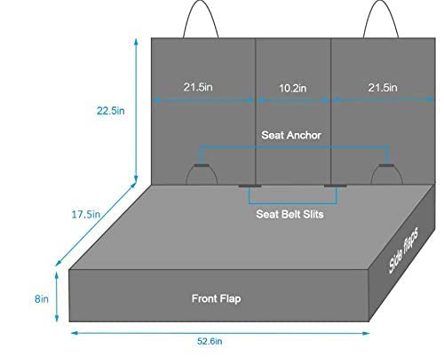 Portin Dog Car Seat Covers Pet Seat Cover, Waterproof Nonslip Bench Rear Seat Cover Compatible for Middle Seat Belt Fits Most Cars Trucks and SUVs MPVs, Bucket Bench Available - Image 7