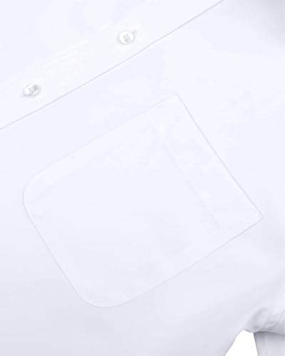Alimens & Gentle Mens White Dress Shirt Stretch Non Iron Dress Shirts Men - 4