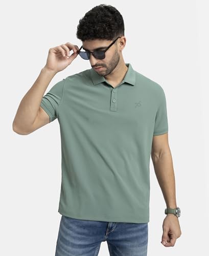 Image of Jockey AM38 Men's Microfiber Fabric Solid Half Sleeve Polo T-Shirt with StayDry & StayFresh Technology
