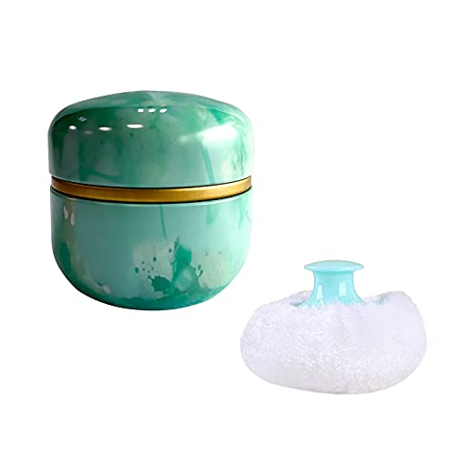 Topwon Body Powder Container With Powder Puff For Baby Women Talc Free Dusting Loose Powder Case Home Travel Powder Box (Green) #TOP4