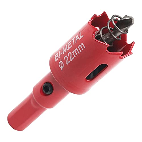 Utoolmart 22mm Bi-Metal Hole Saw M42 High Speed Steel Holesaw Blade 25mm Cutting Depth Opener Cutter Drill Bit with Triangular Handle for Wood Sheet Metal Plastic Fiberboard