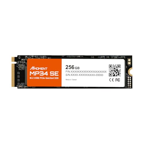 Image of MMOMENT MP34 SE 256GB PCIe Gen3X4 NVMe M.2 2280 Internal Solid State Drive, Read Up to 2100MB /s, Write up to 1600MB /s, for Latop and PC