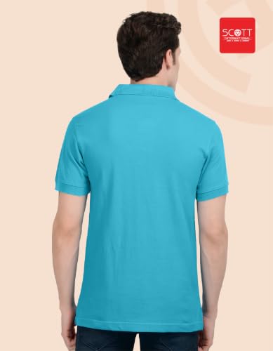 Image of Scott International Men's Cotton Polo T-Shirt | Six Degrees Soft & Breathable Collared T-Shirt | Half Sleeve Regular Fit Casual Wear | Comfortable Everyday Polo T-Shirt for Men