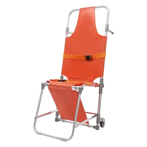 Silla de escalera plegable para una evacuación rápida y segura, capacidad de carga de 159 kg, 2 ruedas, ideal para el hogar, hospitales y equipos de rescate