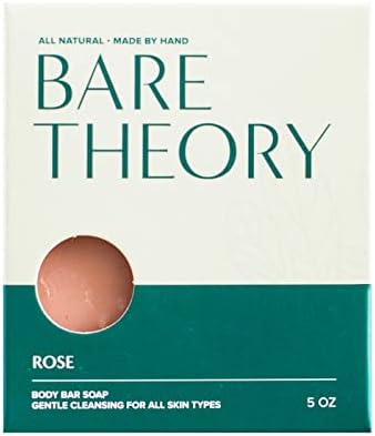 Bare Theory Moisturizing Bar Soap, Made with Cold Process for Optimal Goodness, Enriched with Nourishing Shea Butter, Olive Oil & Coconut Oil, Rejuvenating Soap for All Skin Types (Rose Geranium)