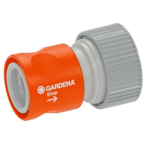Gardena Profi-System-Übergangsstück Mit Wasserstop: Schlauchstück Zum Anschluss Am Schlauchende, Geeignet Für 19 Mm (3/4 Zoll)-Schläuche (2814-20)