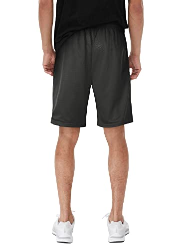 Hat And Beyond Mens Mesh Shorts Elastic Sports Gym Performance Workout Boxing Jersey Basketball Pants (5X-Large, 1Ih01_Charcoal) #TOP1