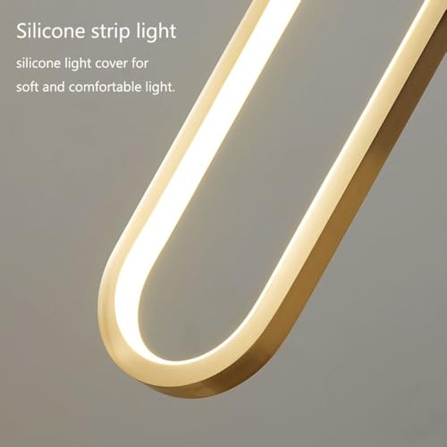 Lampe suspendue en laiton moderne et minimale en anneau pour chambre