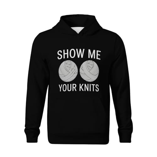 Kids Show Me Your Knits Funny Knitting Boys Girls Lightweight Kangaroo Pocket Fleece Hoodies2
