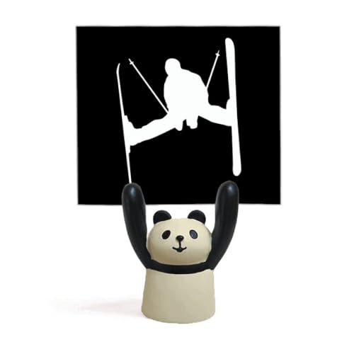 Support de mémo noir figurine de panda idée cadeau originale pour passionné de sports d'hiver